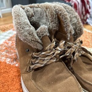 BOBS from Skechers Brown Suede Faux-Fur Lined Winter Boots